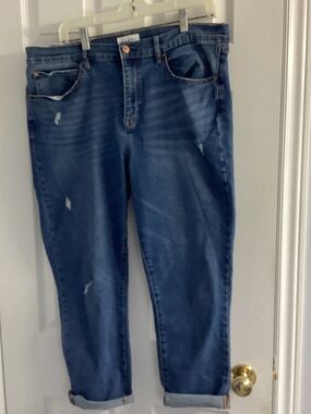 Nicole Miller Medium Blue Boyfriend Jeans with Roll Cuffs
